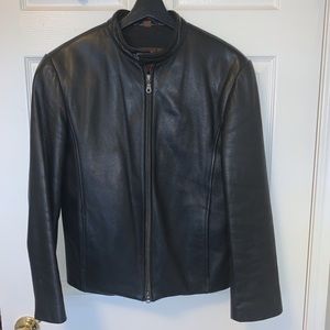 Danier Men's Black Leather Motorcycle Jacket